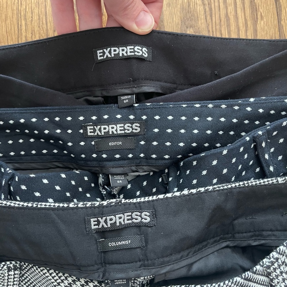 Express Dress Pants 6R Lot Of 3 Editor Columnist Houndstooth Career Office Pants - Picture 2 of 16